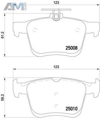 Задние керамические тормозные колодки BREMBO P85125X Audi A3 (8V) 2012-2020