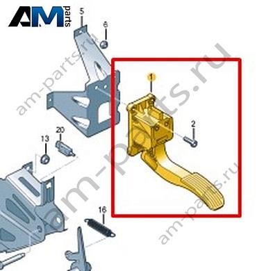 Педаль акселератора с электронным модулем Volkswagen Crafter 2012-2016 2E0721507EКупить педаль акселератора с электронным модулем 2E0721507E для Фольксваген Крафтер 2012-2016- акция