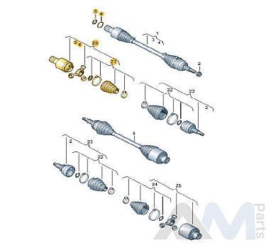 Наружный ШРУС (DSG) для Volkswagen Caravelle T6 7LA498099C