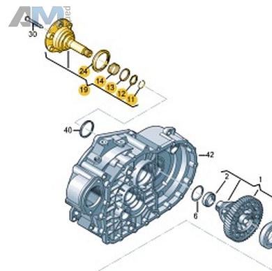 Вал с фланцем VAG 02M409344KКупить вал с фланцем 02M409344K для Фольксваген/Ауди/Шкода- спец. Цена