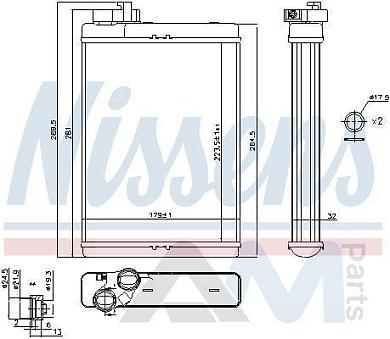 Теплообменник NISSENS (70231) на Audi Q5 (8R) 2.0TFSI (2008-2012)