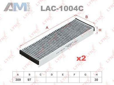 Фильтр салонный угольный (комплект 2 шт.) LYNX для Audi A6 (С6) 2004-2011 3.2 FSI (255 л.с.) AUK/BKH LAC-1004C