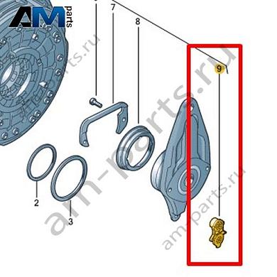Сферический вкладыш VAG 0AM141211GКупить сферический вкладыш 0AM141211G на Фольксваген/Ауди/Шкоду- акция