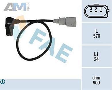 Датчик импульсов коленвала (79056) FAE для Skoda Superb 3U (2001-2008)