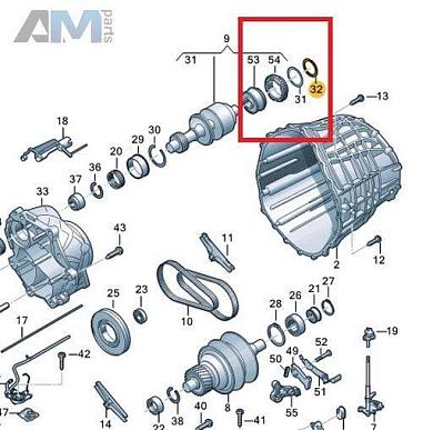 Комплект стопорных шайб подшипника G 01J398152E Audi A6 (С7) 2011-2018 0AW (7-АКП)