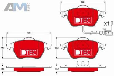 Передние керамические тормозные колодки TRW GDB1403DTE на Volkswagen Golf IV (1997-2005)