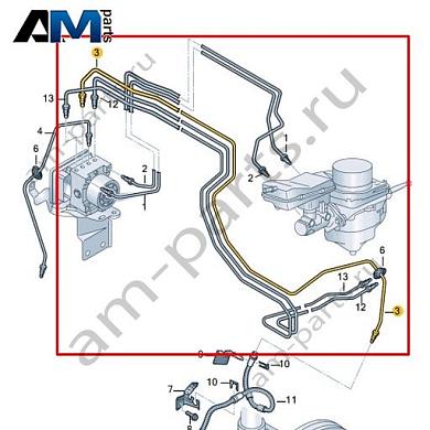 Тормозная трубка от гидравлической системы к тормозному шлангу VAG 1EC614723AКупить тормозную трубку от гидравлической системы к тормозному шлангу 1EC614723A для Фольксваген/Ауди/Шкода- гарантия наличия
