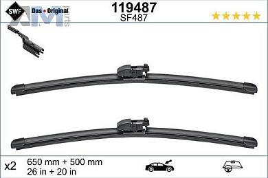 Комплект щеток стеклоочистителя (119487) SWF для BMW X3 (G01) 2017-2024