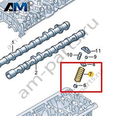 Пружина клапана VAG 06F109623HКупить пружину клапана 06F109623H для Фольксваген/Ауди/Шкода по минимальной цене
