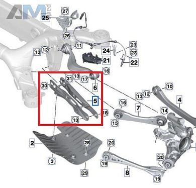 Рычаг контроля развала L=R 33326861131 на BMW 5 Серии (G30) 2017-2023