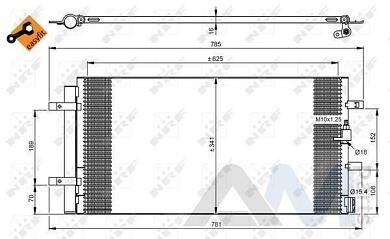 Радиатор кондиционера NFR (350046) на Audi A7 (4G) 2011-2018 2.0TDI