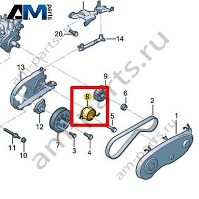 Натяжной ролик VAG 0XW109243Купить натяжной ролик 0XW109243 для Фольксваген/Ауди/Шкода- минимальная цена