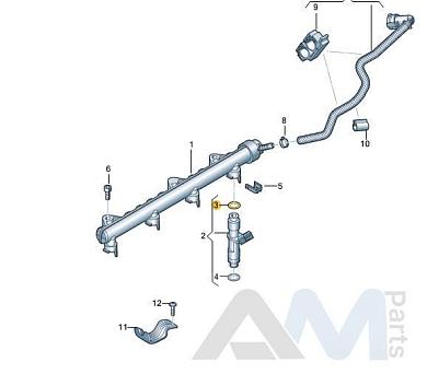 Уплотнитель форсунки низ 04E906907B Volkswagen Caddy (2015-2020) 1.6SRE(110/90л.с.)