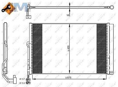 Радиатор кондиционера NRF (350324) Volkswagen Touareg II (2011-2014) 3.6FSI