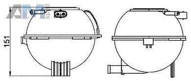Компенсационный бачок охлаждающей жидкости MAHLE/KNECHT (CRT22000S) на Audi A1 (8X) 2011-2018 1.4TSI