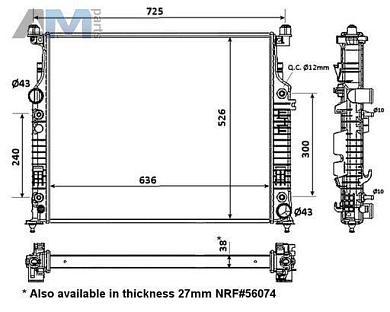 Радиатор охлаждения двигателя (NRF) 53936 для Mb ML 2005-2011 (W164) 350 (272 л.с.)