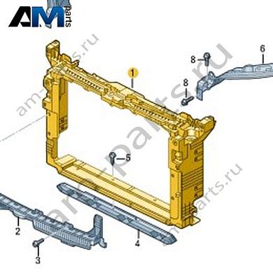 Передняя несущая панель с креплением для радиатора ОЖ Volkswagen T-Roc Cross 2019-2024 2GM805588CКупить переднюю несущую панель с креплением для радиатора ОЖ 2GM805588C для Фольксваген Т-рок Кросс 2019-2024 на выгодных условиях