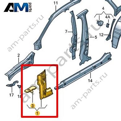 Внутренняя часть стойки A Volkswagen Jetta VII 2020-2024 17A809204Купить внутреннюю часть стойки A 17A809204 Фольксваген Джетта VII 2020-2024 по минимальной цене