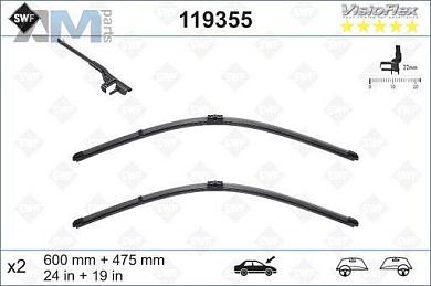 Комплект щеток стеклоочистителя (119355) SWF для Skoda Octavia A5 (2004-2013)