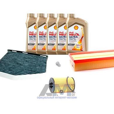 Комплект фильтров для ТО-1/3 Scirocco 2.0 TDI с маслом Shell 0W30