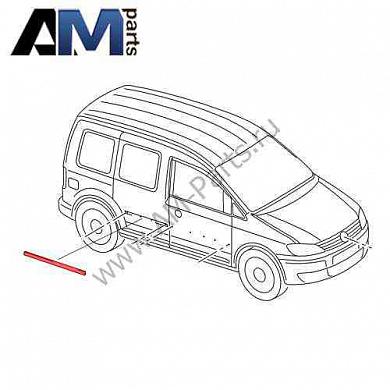 Молдинг задней двери правый Caddy 2K5853536FGRU