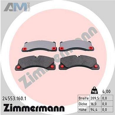 Колодки тормозные 245531601 (ZIMMERMANN) для автомобилей VAG аналог 7L0698151NКупить колодки тормозные 245531601 производства ZIMMERMANN для Фольксваген/Ауди/Шкода на выгодных условиях