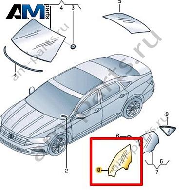 Стекло двери переднее правое Volkswagen Jetta VII 2020-2024 17A845202Купить стекло двери переднее правое 17A845202 Фольксваген Джетта VII 2020-2024 по минимальной цене