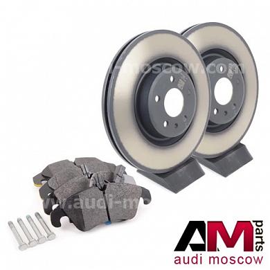 Передние диски и колодки Ауди А4 (B8) 3.0TFSI/TDI