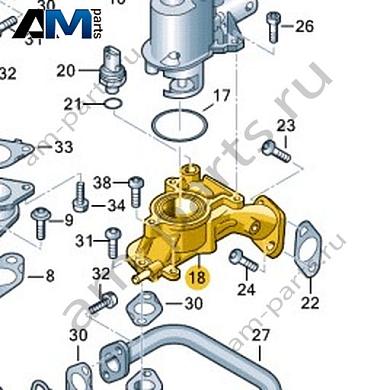 Промежуточный фланец VAG 057131223NКупить промежуточный фланец 057131223N для Фольксваген/Ауди/Шкода- спец. Цена