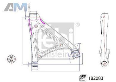 Рычаг задней подвески правый нижний (182083) FEBI Audi Q7 (4L) 2007-2015