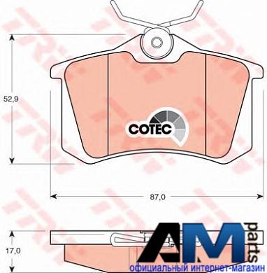 Комплект задних тормозных колодок Фольксваген Гольф 4 GDB1330 TRW