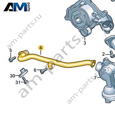 Трубопровод системы охлаждения VAG 06M121083HКупить трубопровод системы охлаждения 06M121083H на Фольксваген/Ауди/Шкоду по минимальной цене