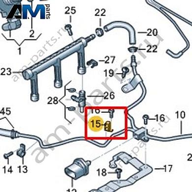 Держатель топливопровода VAG 06E127233ACКупить держатель топливопровода 06E127233AC на Фольксваген/Ауди/Шкоду- спец. Цена
