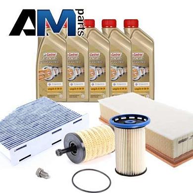 Комплект неоригинальных фильтров и моторное масло LL3 5W30 504/507 для ТО-2/4 Фольксваген Тигуан 2012-2016 2.0 TDI 170 л.с.