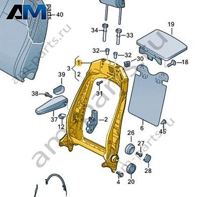 Каркас спинки сиденья Volkswagen id-Buzz 2023-2024 1N3881046CКупить каркас спинки сиденья 1N3881046C на Фольксваген id-Buzz 2023-2024 по минимальной цене
