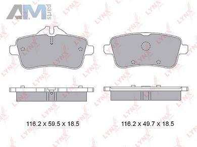 Колодки тормозные задние LYNX для Mercedes A45 AMG 4-mAtic BD-5360