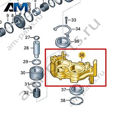 Пластина с гнездом подшипника VAG 0DN301169Купить пластину с гнездом подшипника 0DN301169 на Фольксваген/Ауди/Шкоду на выгодных условиях