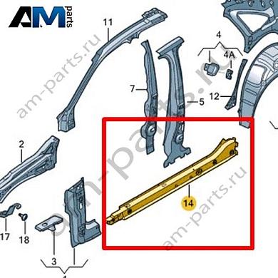Порог Volkswagen Jetta VII 2020-2024 17A809378Купить порог 17A809378 для Фольксваген Джетта VII 2020-2024- акция