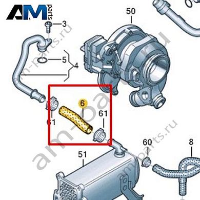 Шланг системы охлаждения VAG 059121054GКупить шланг системы охлаждения 059121054G для Фольксваген/Ауди/Шкода- выгодные цены