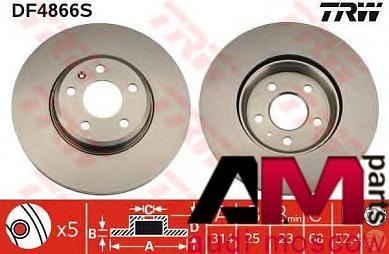 Передние тормозные диски TRW DF4866S Audi A5 (F5) 2016-2025