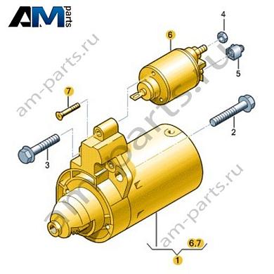 Стартер VAG 04L911024Купить стартер 04L911024 для Фольксваген/Ауди/Шкода- акция