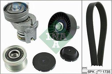 Комплект замены ремня генератора INA (529005910) на Volkswagen Passat B6 1.4 TSI (122 л.с.) CAXA