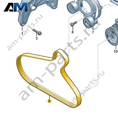 Поликлиновый ремень VAG 06L903137GКупить поликлиновый ремень 06L903137G для Фольксваген/Ауди/Шкода по минимальной цене