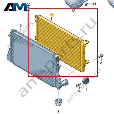 Радиатор охлаждающей жидкости VAG 1K0121251EJКупить радиатор охлаждающей жидкости 1K0121251EJ Фольксваген/Ауди/Шкода- выгодные цены