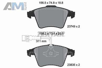Комплект тормозных накладок 2374901 (TEXTAR) для автомобилей VAG аналог 3D0698151AЗаказать комплект тормозных накладок 2374901 производства TEXTAR для Фольксваген/Ауди/Шкода с доставкой точно в срок