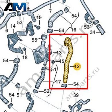 Шланг системы охлаждения VAG 059122445FКупить шланг системы охлаждения 059122445F на Фольксваген/Ауди/Шкоду- спец. Цена