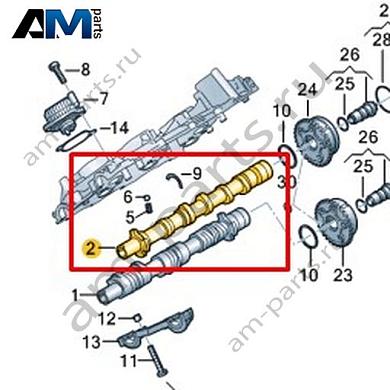 Распределительный вал VAG 06M109102DTКупить распределительный вал 06M109102DT Фольксваген/Ауди/Шкода по минимальной цене