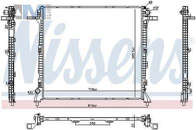 Основной радиатор ОЖ (606982) NISSENS для Volkswagen Crafter (2017-2024) 2.0TDI