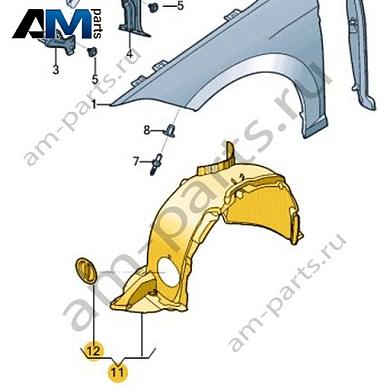 Пластмассовый Подкрылок Volkswagen Jetta VII 2020-2024 17A805911BКупить пластмассовый Подкрылок 17A805911B для Фольксваген Джетта VII 2020-2024 на выгодных условиях