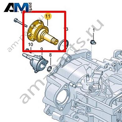 Вал с фланцем VAG 0C9409344BКупить вал с фланцем 0C9409344B для Фольксваген/Ауди/Шкода на выгодных условиях